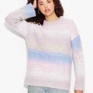 Women's Crewneck Oversized Boucle Pullover Holiday Sweater